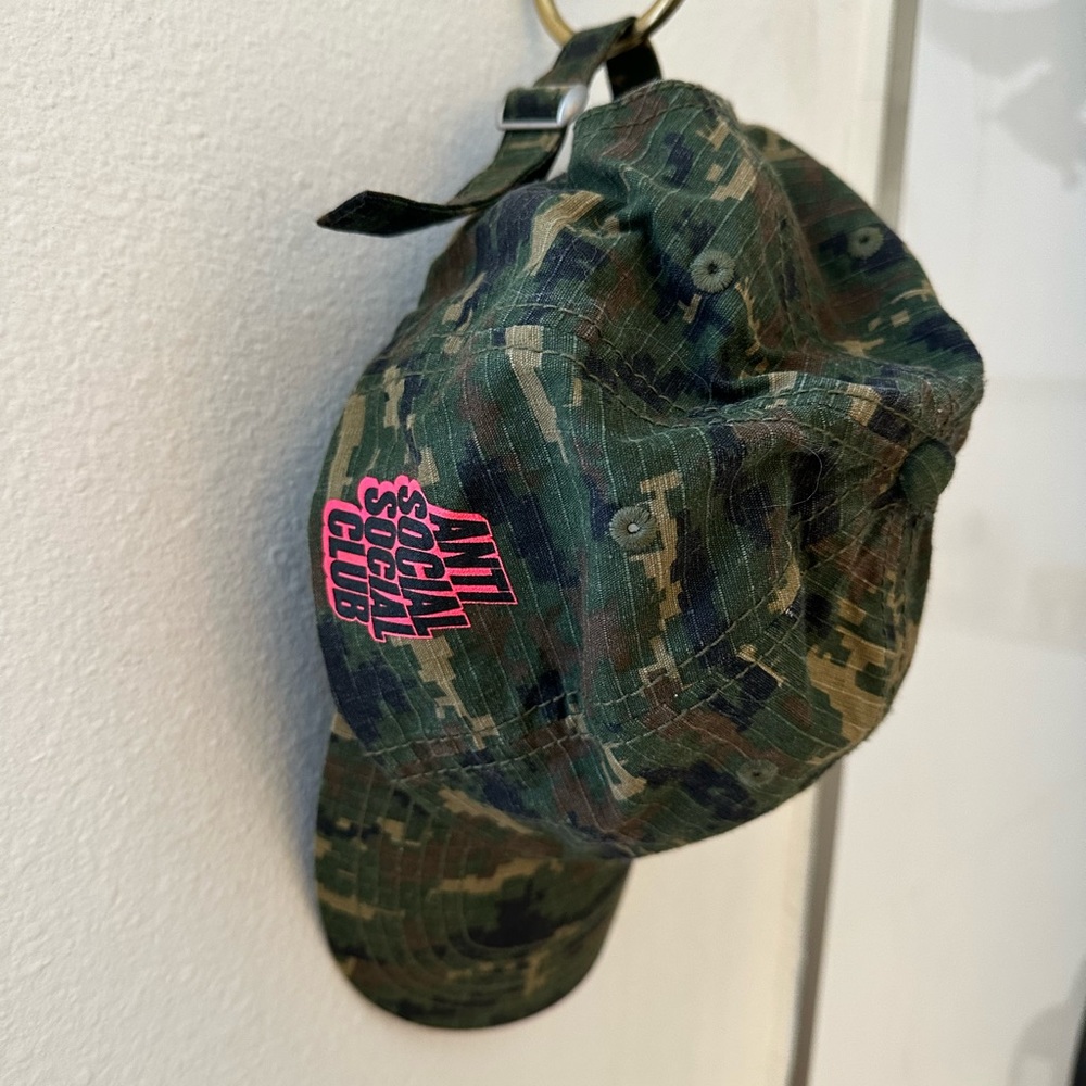 Anti-social social club camouflage baseball cap